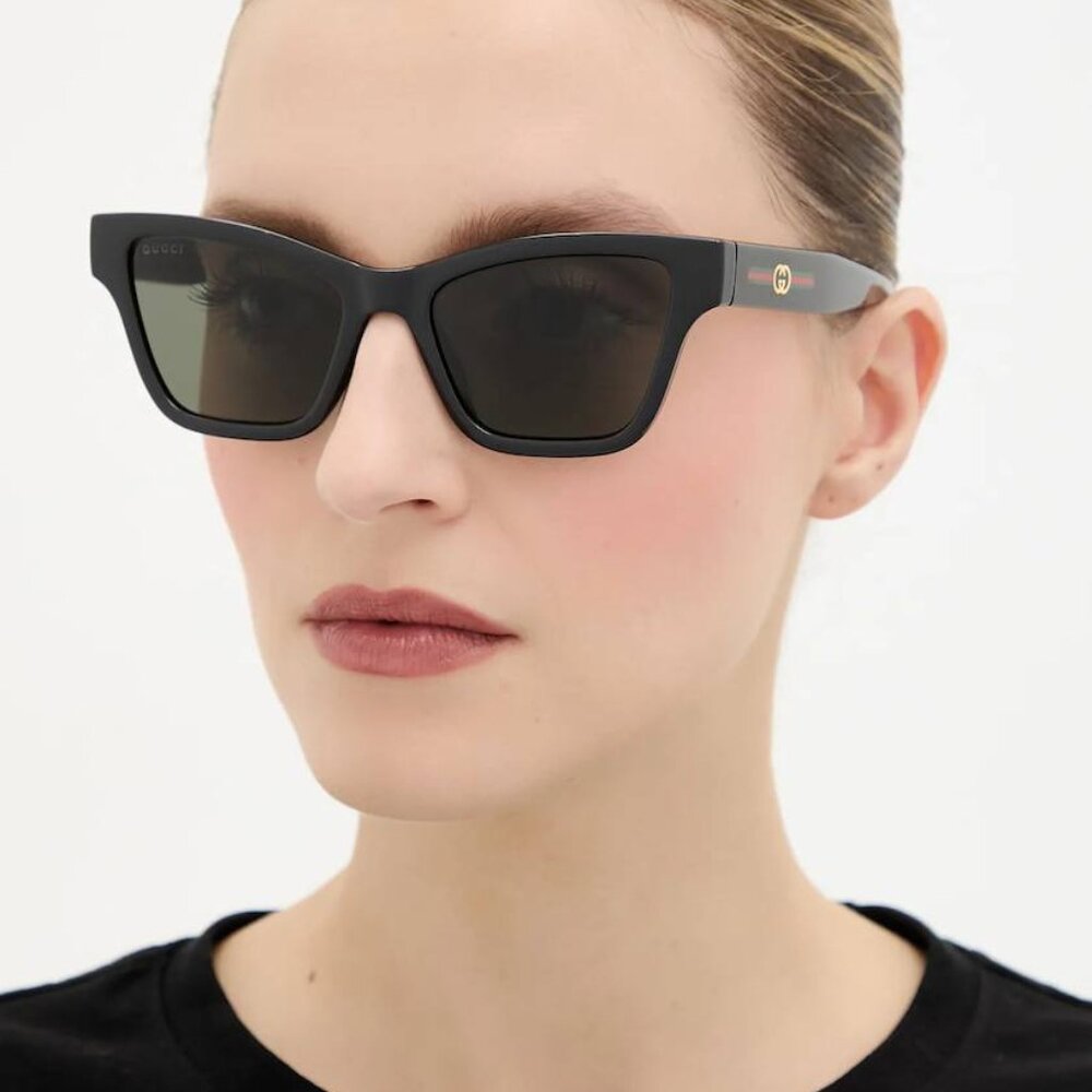 Gucci GG1982S 004 Cat Eye Sunglasses - Shiny Vintage Pink\Solid Violet Brown - Picture 2 of 10